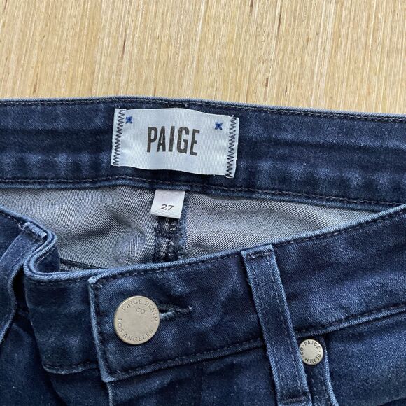 Paige Verdugo Ultra Skinny Denim Jeans in Dark Wash Binx Size 27 with Flaw - Picture 3 of 7